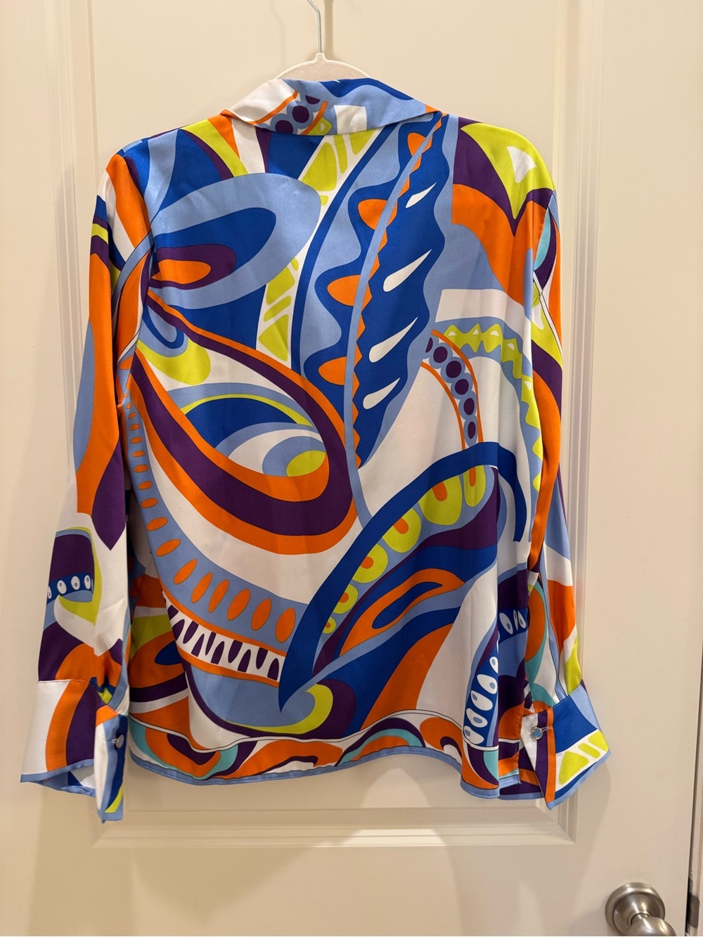 Zara Blue Orange Purple Abstract Button-Up Shirt - Picture 2 of 3